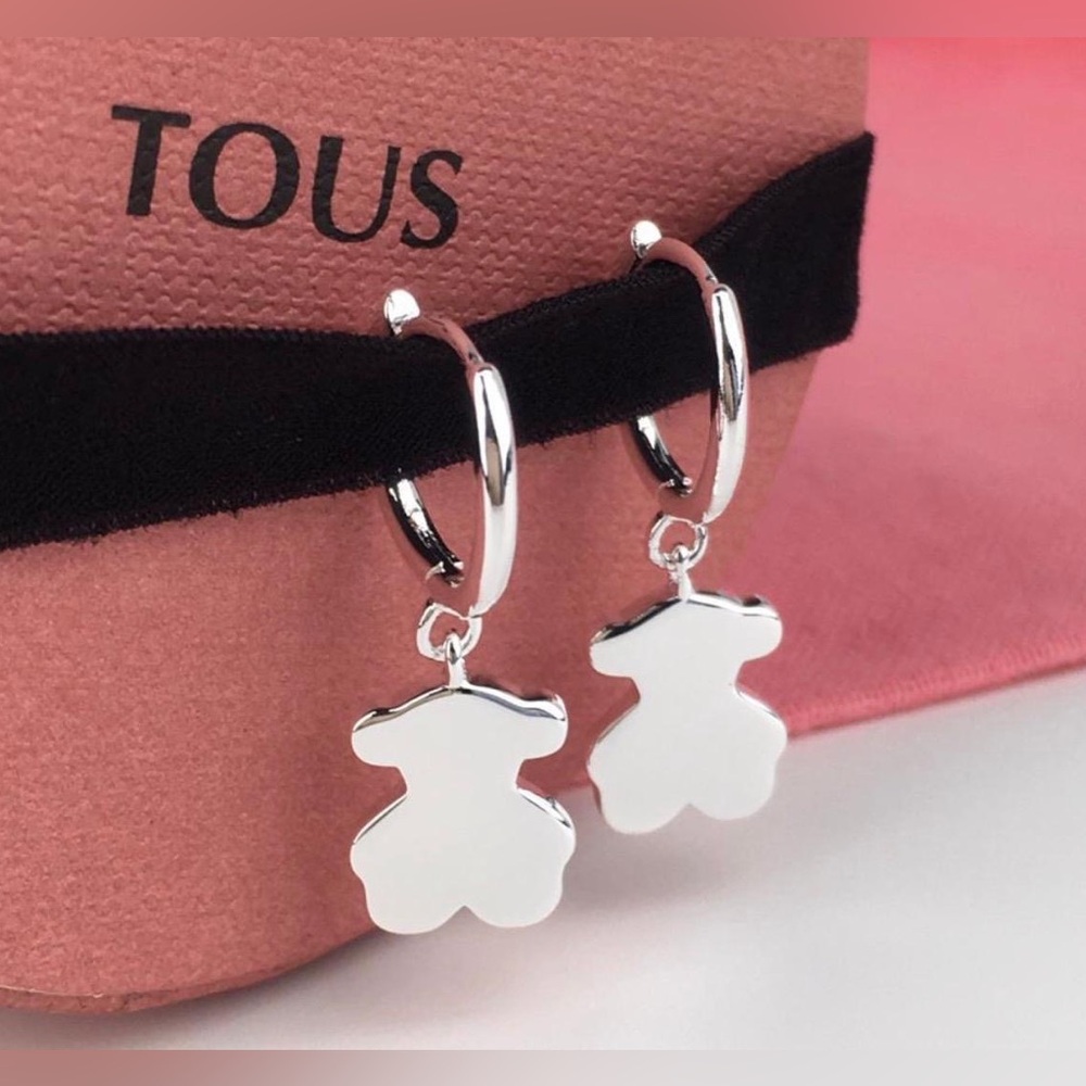 Tous Silver Teddy Bear Earrings